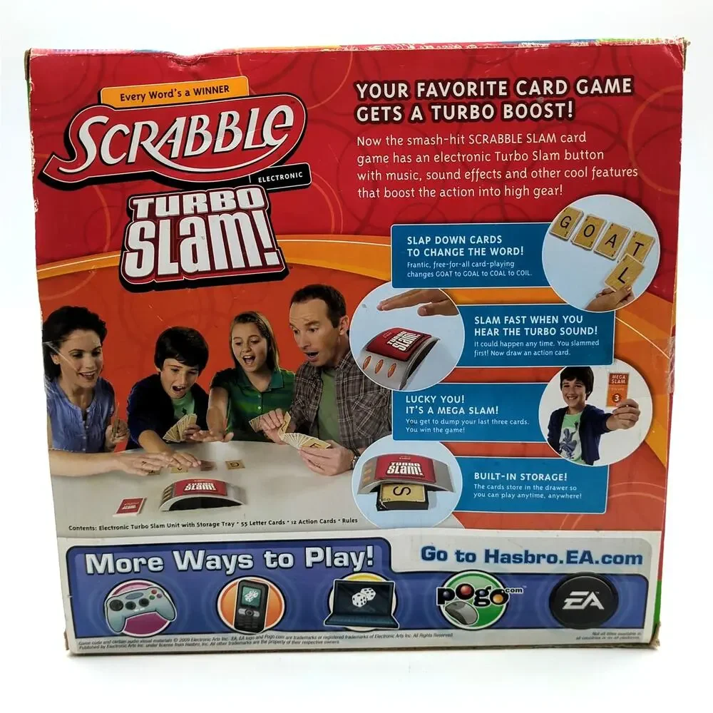 Scrabble Turbo Slam! Game Card Slapping Word Electronic Hans Held Pocket Game